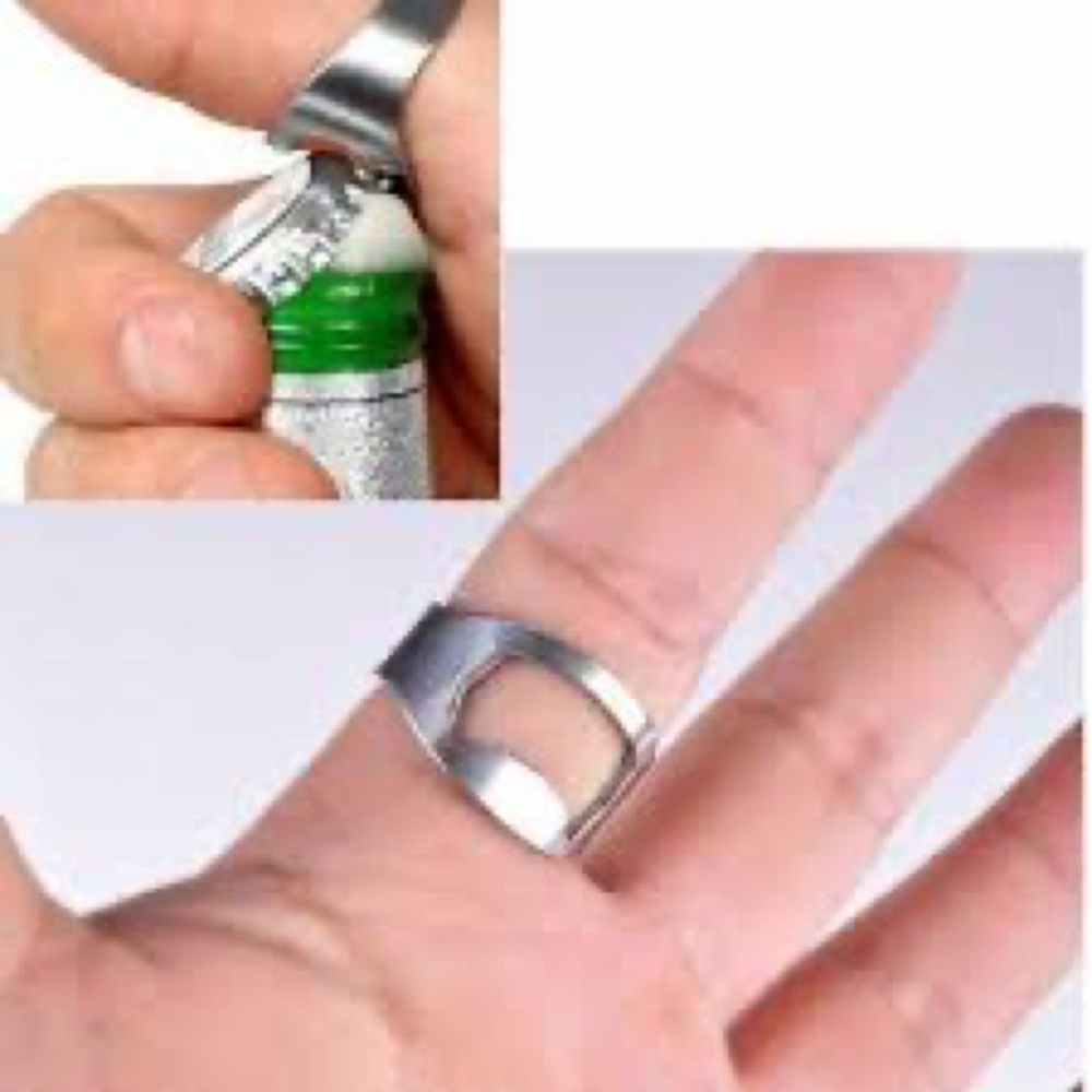 Set of 2 - Stainless Steel Bottle Opener Rings